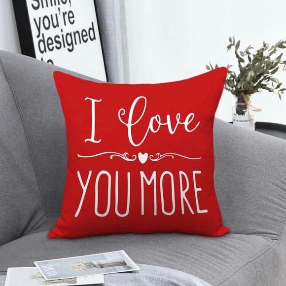 Valentine’s Decorative Throw Pillowcases I Love You More & Happy Valentine 2 Pcs - Picture 16 of 17